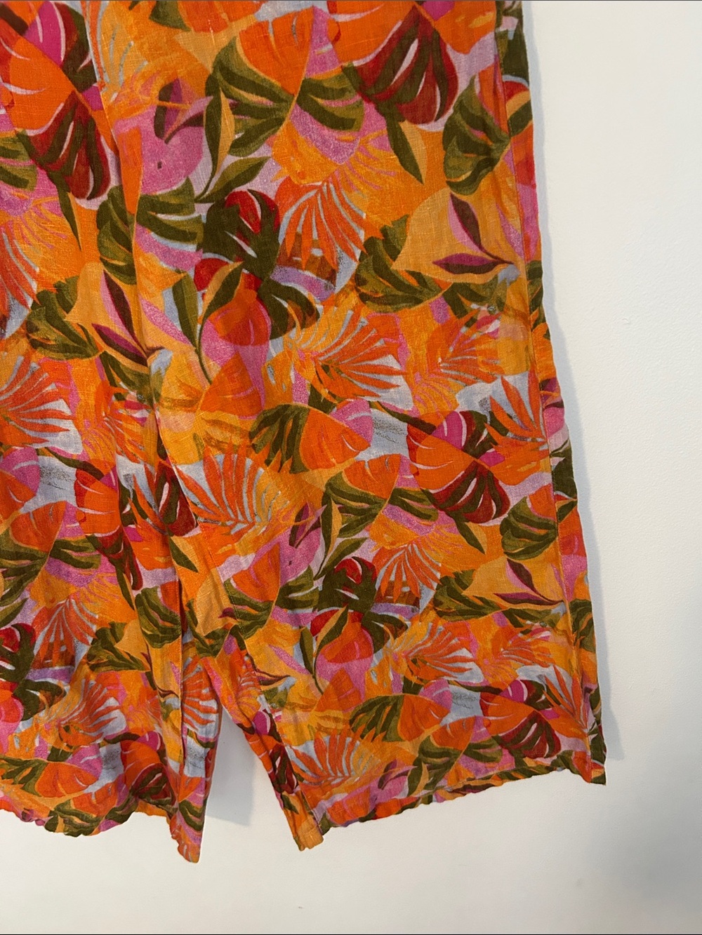 C&C California Orange Tropical Print Wide Leg Pants Size Large - Picture 5 of 9